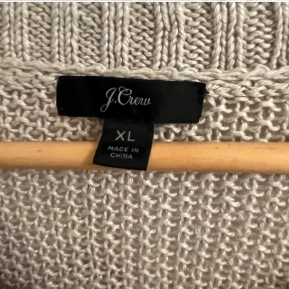 J CREW Beach Crewneck Sweater Size XL in FLAX color EUC - Picture 2 of 7